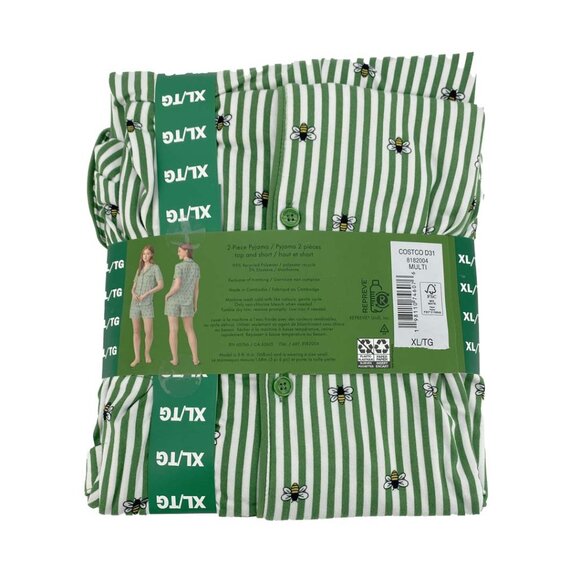 Kate Spade Women's Pinstripe Pyjama Set | 2 Pieces | Green | Various Sizes - Picture 2 of 3